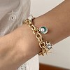 Beach Style Alloy Enamel & Plastic Pearl Charm Bracelets WG5E974-05-2