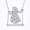 Non-Tarnish 201 Stainless Steel Pendant Necklaces NJEW-T009-JN112-1-70-1