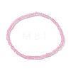 10Pcs Pink & White Rondelle Glass Seed Beaded Stretch Bracelet Sets BJEW-JB10419-4