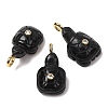 Natural Obsidian Carved Pendants G-H357-03G-06-1