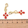 Cross Brass Micro Pave Cubic Zirconia and Enamel Pendant Decoration KK-T083-01E-G-3