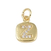 Rack Plating Brass Micro Pave CLear Cubic Zirconia Charms KK-E110-14G-Z-1
