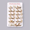 304 Stainless Steel Huggie Hoop Earrings EJEW-O087-09A-3