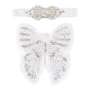 Butterfly Sequin/Paillette Embroidery Lace Applqiues DIY-FG0004-31-1