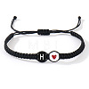 304 Stainless Steel Alphabet Beads Braided Bead Bracelets RY3090-34-1
