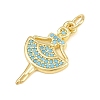 Brass Micro Pave Sky Blue Cubic Zirconia Pendants CU-CBA4A93-02H-G-2