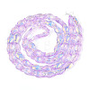 Transparency Electroplate Glass Beads Strands GLAA-T023-40A-04-2