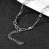 304 Stainless Steel Heart Link Chain Necklaces for Women NJEW-A046-02B-P-2