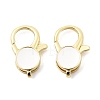 Flat Round Brass Enamel Lobster Claw Clasps KK-Z147-02G-01B-1