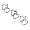 Antique Silver Plated Tibetan Style Zinc Alloy Heart to Heart Pendants X-A0943Y-3