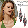 2 Pairs 430 Stainless Steel Leaf Dangle Earrings EJEW-TA0001-83C-8