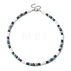 Summer Beach Natural Red Jasper & Synthetic Turquoise & White Shell & Coconut Beaded Necklaces NJEW-JN05012-4