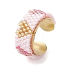 Glass Seed Beads Cuff Rings RJEW-MZ00016-02-1