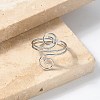 304 Stainless Steel Round Wrap Open Cuff Rings for Women Men RJEW-Z071-02A-P-3