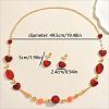 Fashion Alloy Heart Beaded Long Sweater Stud Chain Earrings & Necklaces Sets for Women Gift MP8647-2