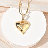 304 Stainless Steel Micro Pave Clear Cubic Zirconia Pendant Necklaces for Women NJEW-Z103-01G-04-3