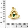 Rack Plating Brass Micro Pave Green Cubic Zirconia Pendants KK-C047-01B-G-3