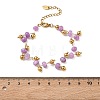 304 Stainless Steel Rondelle Natural Amethyst Beaded Bracelets BJEW-C151-04B-5