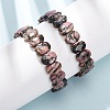 Natural Rhodonite Faceted Beaded Stretch Bracelets for Women BJEW-K251-07H-1