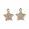 Brass Micro Pave Clear Cubic Zirconia Charms KK-E068-VF270-2