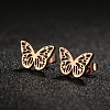 304 Stainless Steel Stud Earrings with 316 Surgical Stainless Steel Pins PW-WG57925-03-1