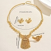 Luxury Brass Eagle Tassel Earrings & Necklaces & Rings Sets for Wedding and Formal Occasions NP5518-2