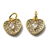 Brass Micro Pave Clear Cubic Zirconia Charms KK-G472-01G-1