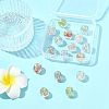16Pcs 7 Colors Handmade Foil Lampwork Beads FOIL-FS0001-03-8