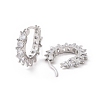 Cubic Zirconia Hoop Earrings EJEW-E277-04P-2