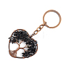 Natural Obsidian Pendant Keychains HEAR-PW0001-148B-1