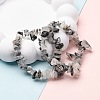 Natural Tourmalinated Quartz/Black Rutilated Quartz Stretch Bracelets X-BJEW-JB03681-01-4