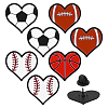 8Pcs 4 Styles Sports Theme Enamel Pins JEWB-FG0001-75-1