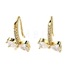 Bowknot Shape Rack Plating Brass Micro Pave Cubic Zirconia Earrings Hooks KK-E084-44G-1