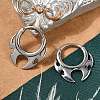 Fire Shaped 316 Surgical Stainless Steel Hoop Earrings X-EJEW-G416-35P-2