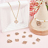 12Pcs 6 Style Valentine's Day Brass Micro Pave Cubic Zirconia Pendants KK-SC0003-16-4