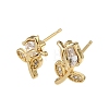 Brass Micro Pave Cubic Zirconia Stud Earrings KK-CBA8324-19G-01-4