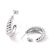 304 Stainless Steel Croissant Stud Earrings for Women EJEW-F280-08P-2
