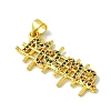 Mother's Day Real 18K Gold Plated Brass Micro Pave Random Color Cubic Zirconia Pendants KK-H472-06D-G01-2