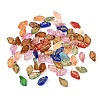 Baking Paint and Golden Metal Enlaced Glass Pendants GL-CBA1477-07-1