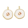 Brass Enamel Pendants KK-CJC12A6-01B-G-1