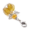 Angel Glass Beaded & Alloy Pendant Decorations HJEW-MZ00189-01-4