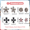 8Pcs 4 Style Snowflake & Cross & Star Shape Handicraft Rhinestone Appliques PATC-HY0001-17-2