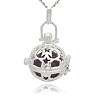 Silver Color Plated Brass Hollow Round Cage Pendants KK-J226-07S-1
