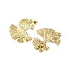 Ion Plating(IP) 304 Stainless Steel Leaf Stud Earrings EJEW-M249-06G-02-2