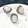 Natural Rose Quartz Adjustable Rings RJEW-I108-01AS-13-1