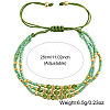 Adjustable Glass Seed Bead & Glass & Brass Beads Multi-Strand Bracelets for Women HR1151-2-5