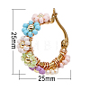 Bohemian Glass Braided Seed Beads Flower Hoop Earrings for Women CY3369-6-3