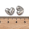 Heart Brass Micro Pave Clear Cubic Zirconia Beads KK-H256-11P-3