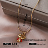 Vintage 304 Stainless Steel Enamel Pendant Necklaces for Women QF9765-1-1