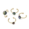 304 Stainless Steel Acrylic Cuff Open Rings RJEW-JR01104-2